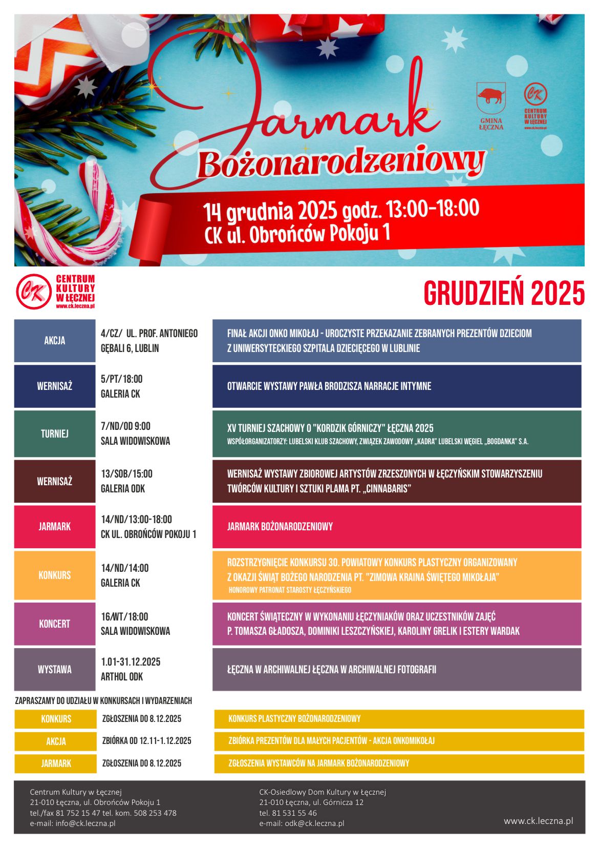 Wydarzenia na grudzień 2025